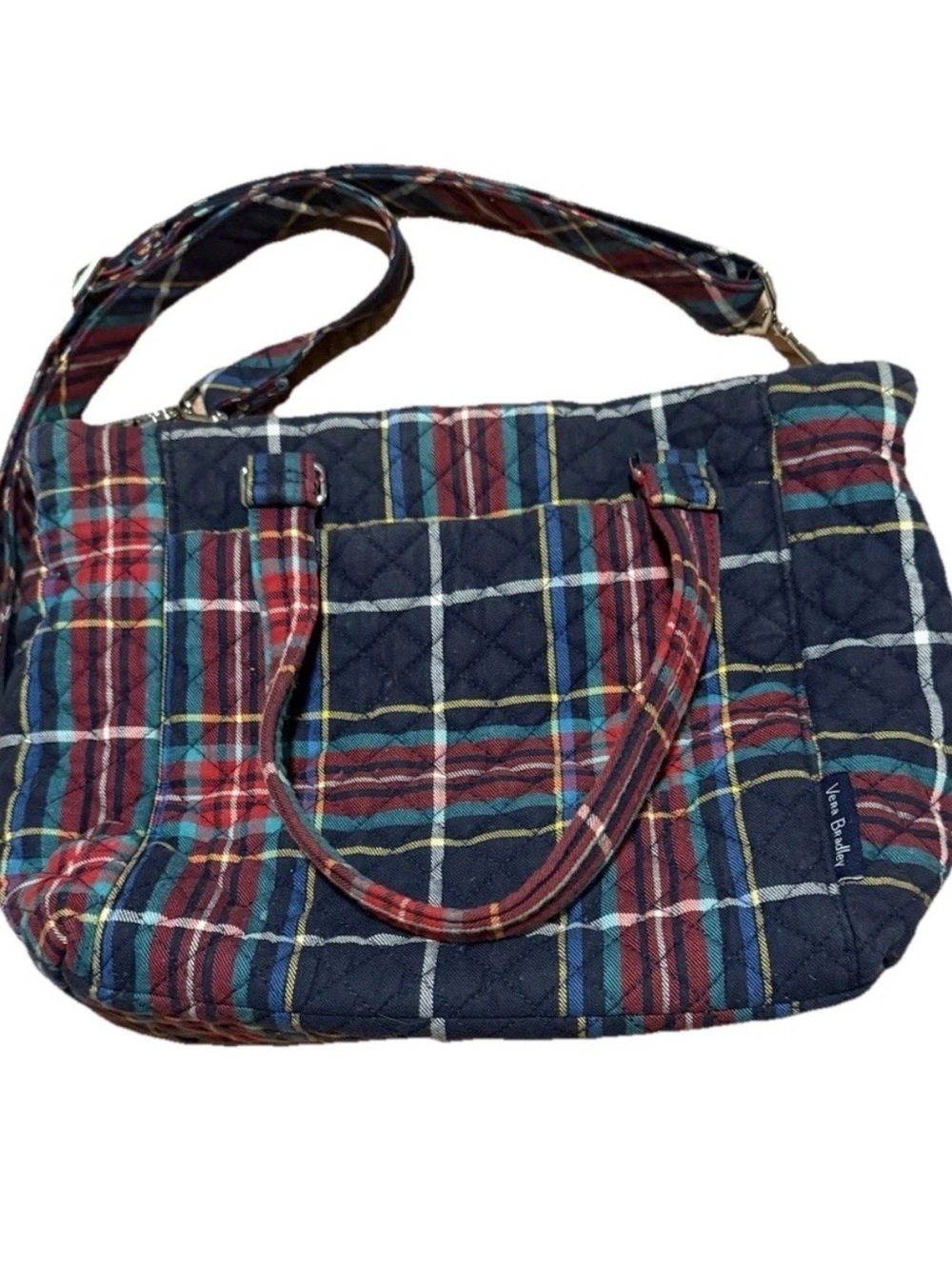 Vera Bradley Glenna Satchel Tartan Plaid Crossbody Quilted Bag Tote Purse